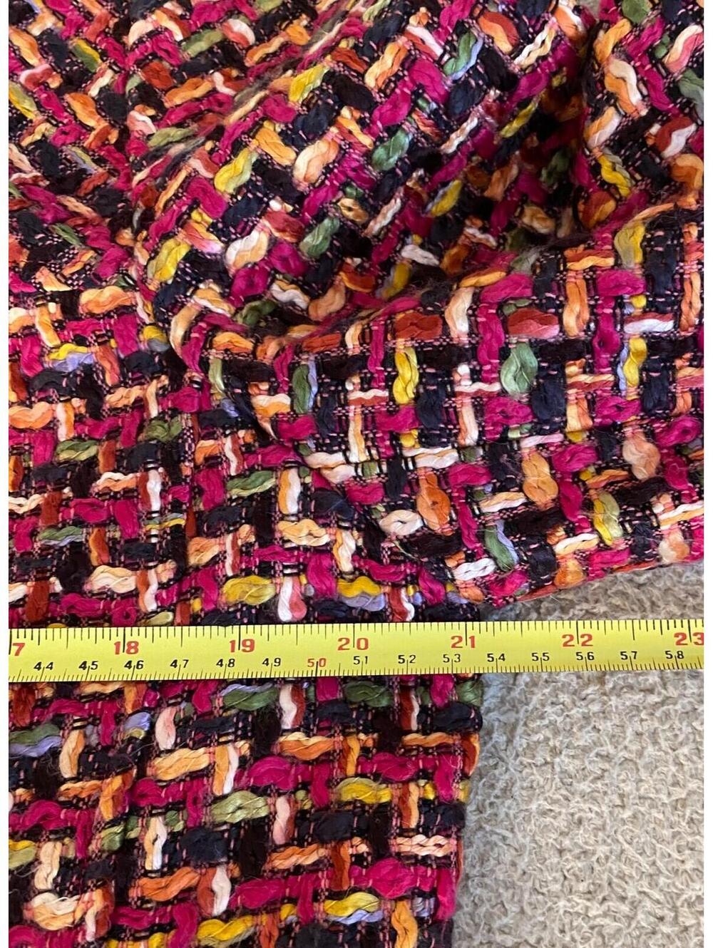 Chico's Chunky Woven Fabric Colorful Tweed Jacket Lined Zip Women's 12/14 L Boho - Picture 14 of 15